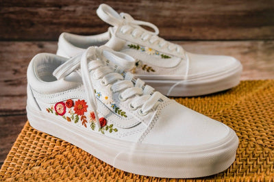 Dahlia Rose Garden Converse Embroidery