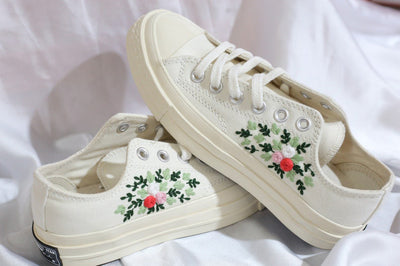 Rose Sprig Converse Embroidery