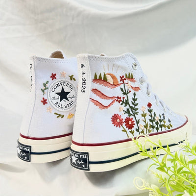 Sunbird Floral Converse Embroidery