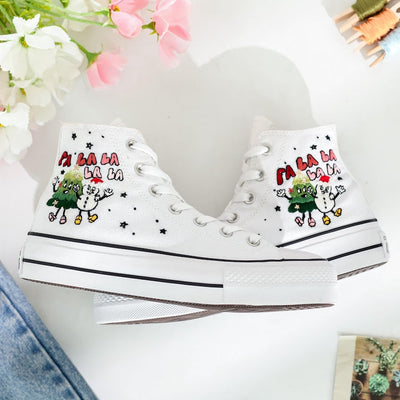 Christmas Embroidered Converse Shoes