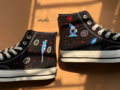 Science Lab Microscope Converse Embroidery