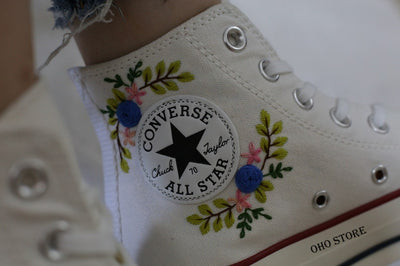 Mushrooms Embroidered Converse Custom