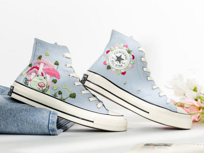 Mushroom Embroidered Converse Shoes