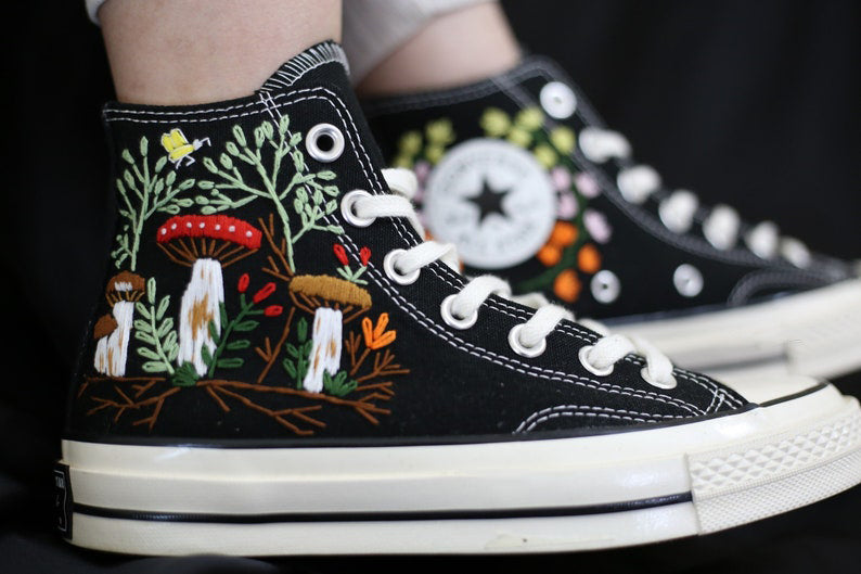 Woodland Mushroom Converse Embroidery