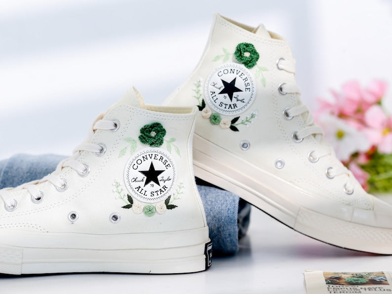 Sola Flower Embroidered Converse Shoes