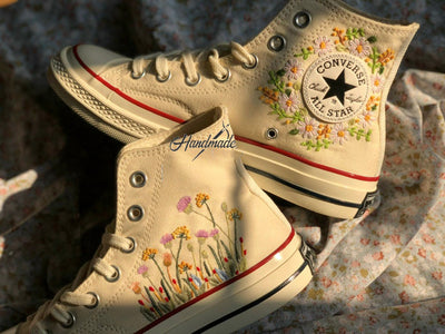 Poppy Meadow Converse Embroidery