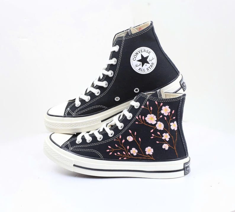 Cherry Blossom Converse Embroidery