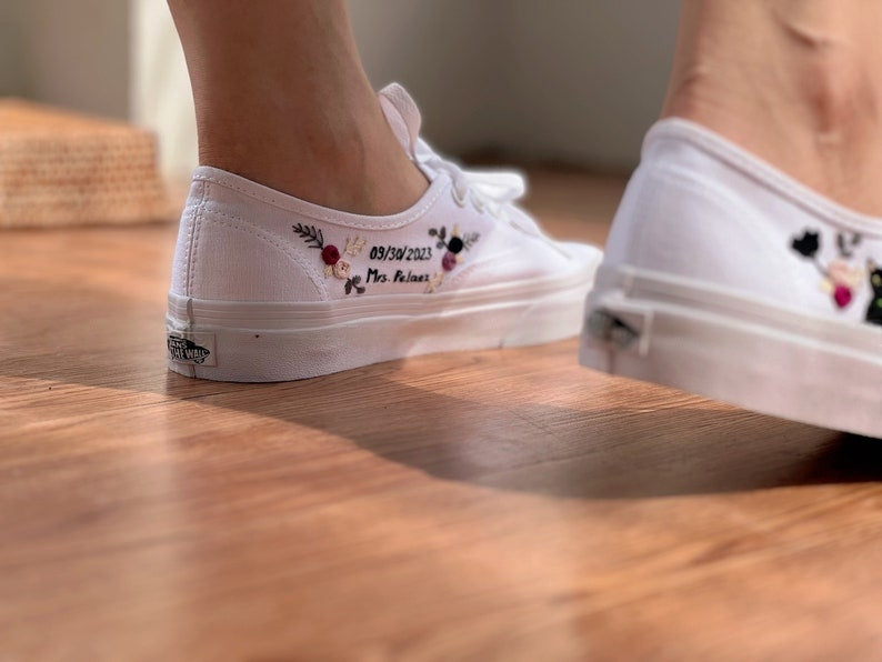 Black Cat Rose Converse Embroidery