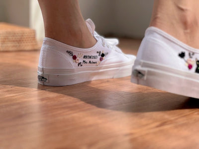 Black Cat Rose Converse Embroidery