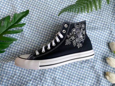 Mushrooms and Flowers Converse Embroidery