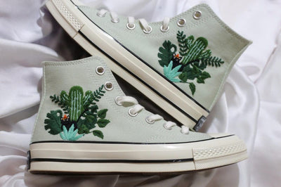 Cactus Garden Converse Embroidery
