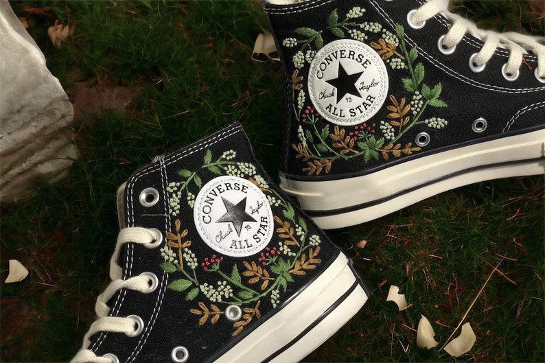 Botanical Wreath Converse Embroidery