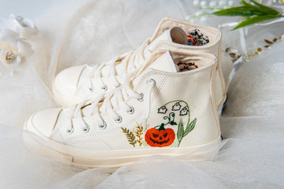 Converse High Tops Pumpkin Lantern Flower