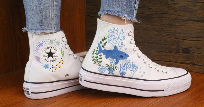 Shark Reef Converse Embroidery