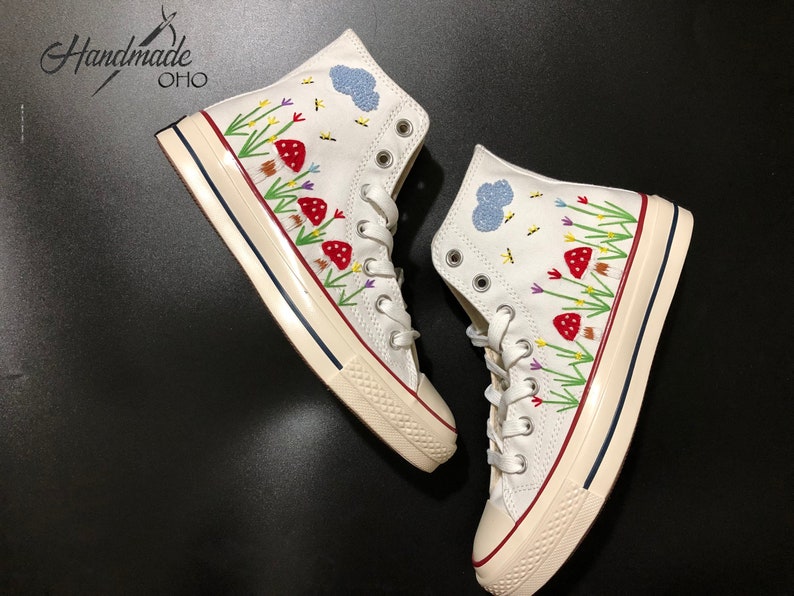 Mushrooms Embroidered Sneakers