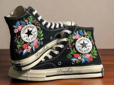 Rose Wreath Converse Embroidery