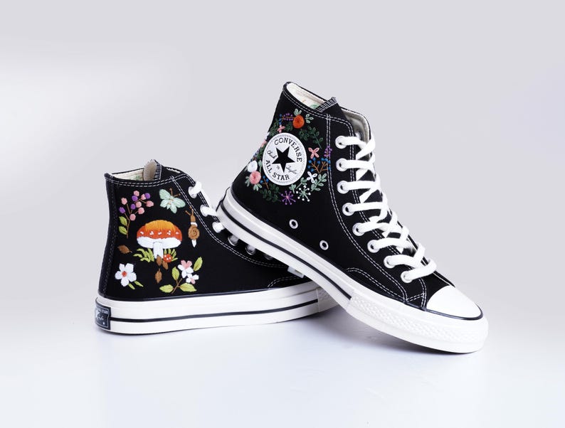 Mushroom Garden Converse Embroidery