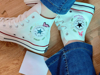 Cat & Mushroom Converse Embroidery