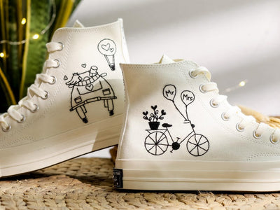 Mr Mrs Bicycle Converse Embroidery
