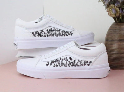 Wildflower Line Art Converse Embroidery