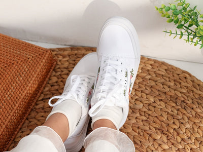 Multicolor Wildflowers Converse Embroidery
