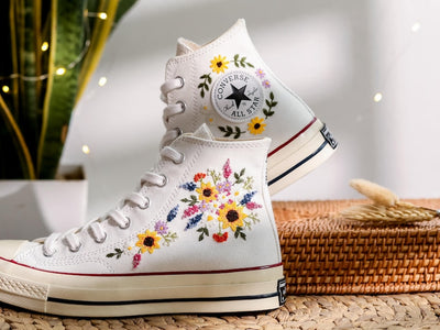 Sunflower Meadow Wedding Converse Embroidery