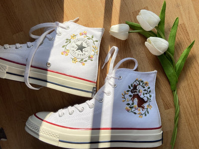 Rabbit and Fox Converse Embroidery