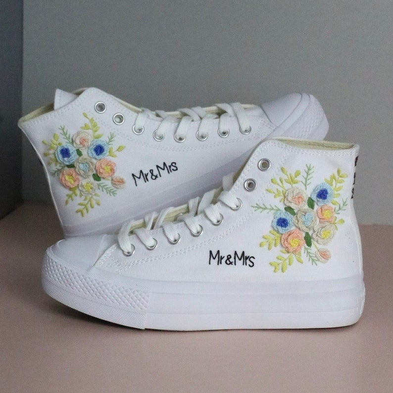 Wedding Bouquet Converse Embroidery