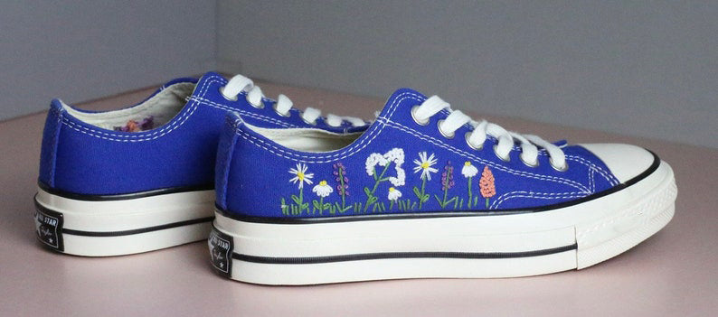 Wildflower Heart Converse Embroidery