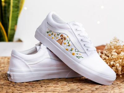 Dog Floral Converse Embroidery