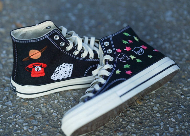 Saturn Phone Domino Converse Embroidery