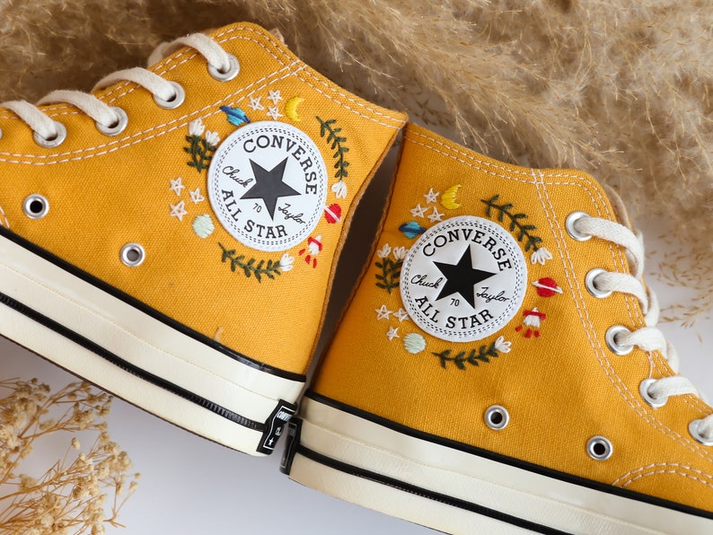 Custom Converse Chuck Taylor Mushrooms Embroidered Converse Shoes High Top