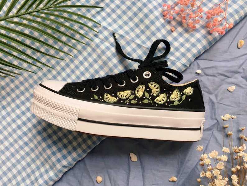Lime Slice Converse Embroidery