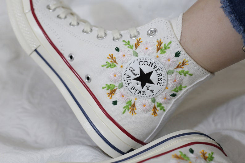 Wildflower Date Converse Embroidery