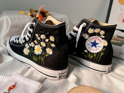 Daisy Flower Converse Embroidery