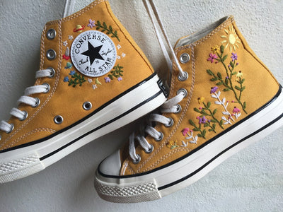 Daisy and Wildflower Converse Embroidery