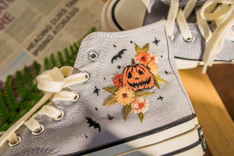 Ghost Sunflower Converse Embroidery