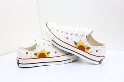 Sunflower Converse Embroidery