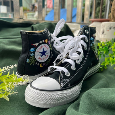 Mushrooms and Dandelions Converse Embroidery
