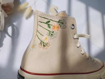 Pastel Wildflower Converse Embroidery