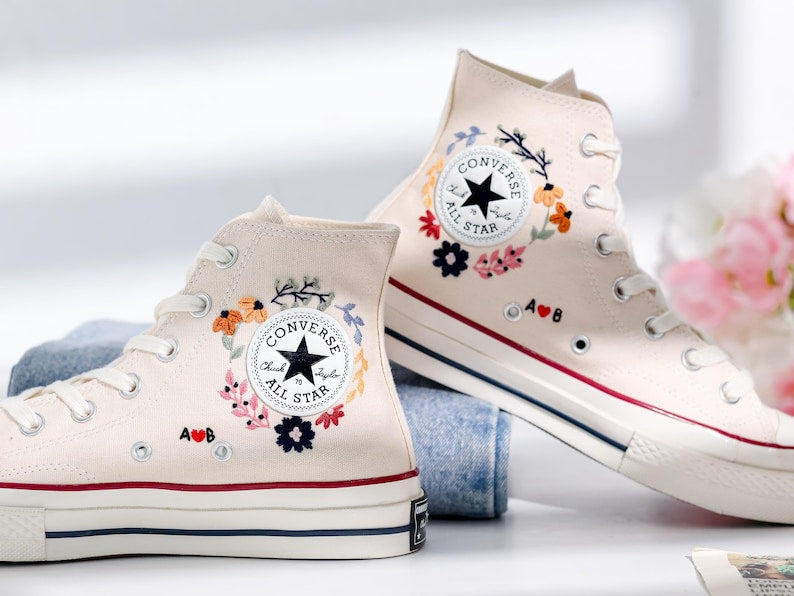 Ghost Embroidered Converse Shoes