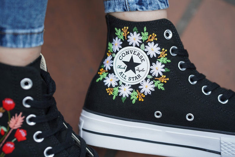 Poppy Field Converse Embroidery