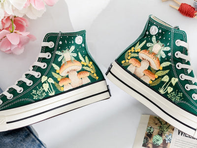 Converse Embroidery Mushroom High Tops