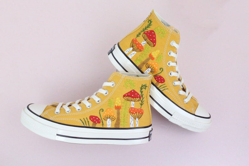 Autumn Mushrooms Converse Embroidery