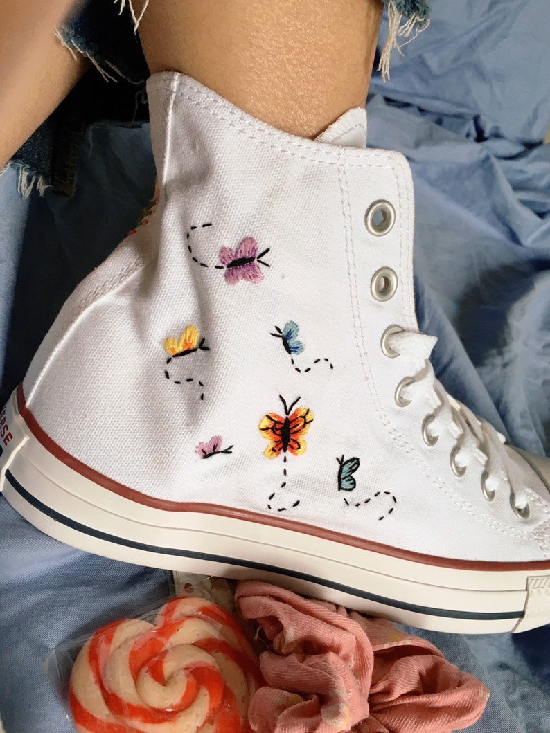 Butterfly Converse Embroidery