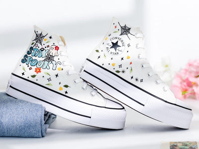 Spooky Embroidered Converse Shoes