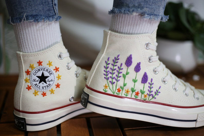 Lavender & Star Converse Embroidery