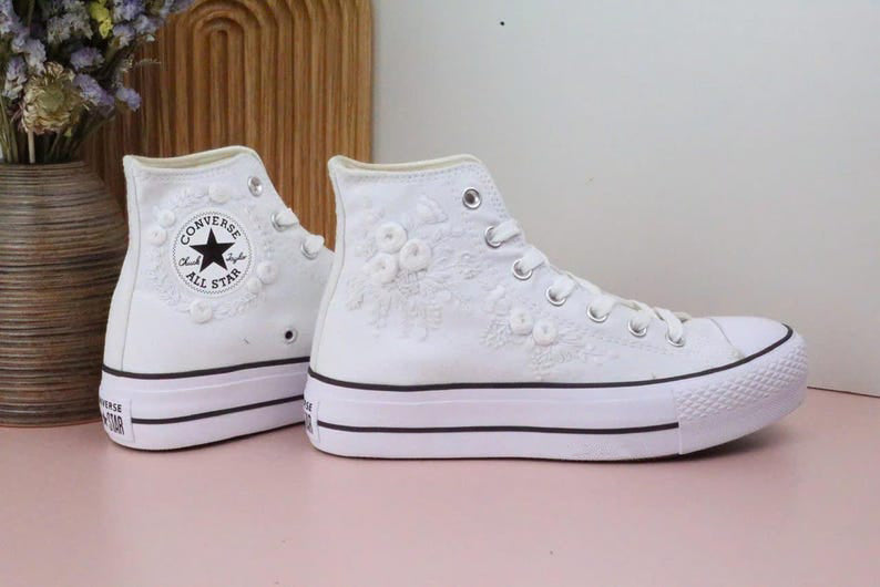 Floral Lace Converse Embroidery