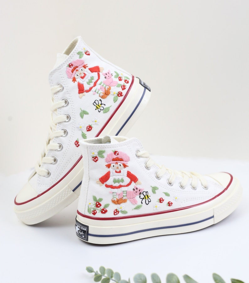 Strawberry Farm Girl Converse Embroidery