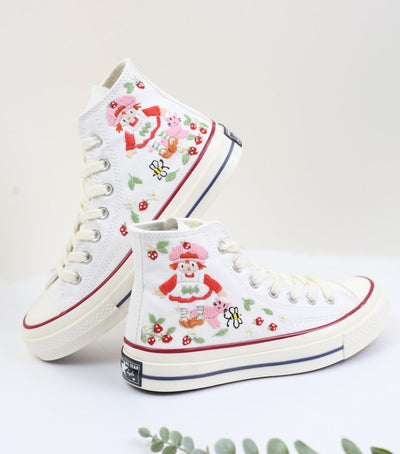 Strawberry Farm Girl Converse Embroidery